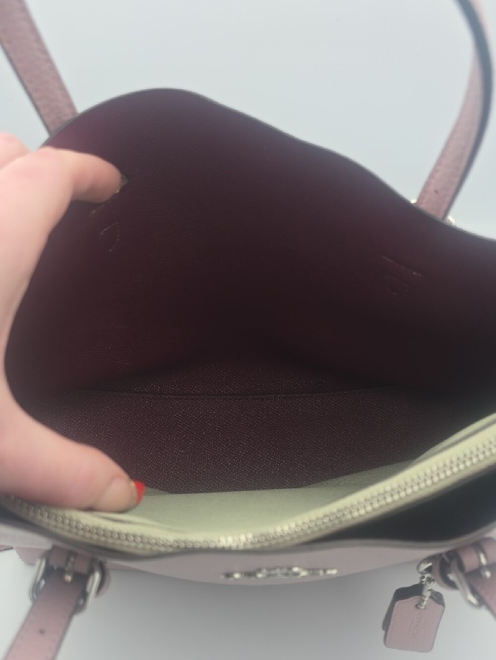 Coach Mollie 25 Ice Pink Leather Small Tote W/ Silver Hardware (EUC)π©Άππ©Ά - Picture 14 of 16